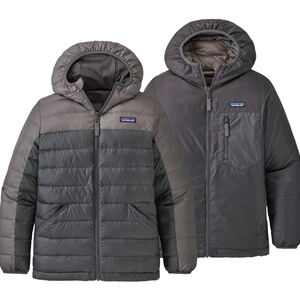 Boys Patagonia Boys Reversible Down Sweater Hoody Noble Grey